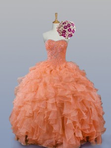 Pretty Sweetheart Beaded Quinceanera Gowns In Organza