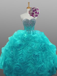 Gorgeous Sweetheart Beaded Quinceanera Dress With Rolling Flowers