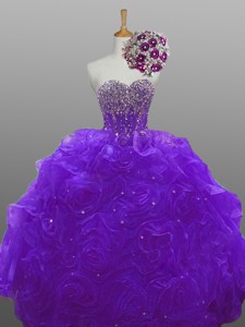 Perfect Beaded Quinceanera Dress With Rolling Flowers
