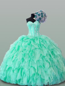 Wonderful Sweetheart Quinceanera Dress With Beading And Ruffles