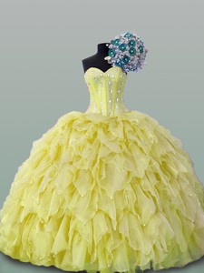 Luxurious Quinceanera Dress With Beading And Ruffles