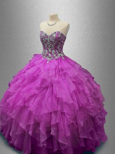 Elegant Ball Gown Sweet 16 Dress With Beading And Ruffles