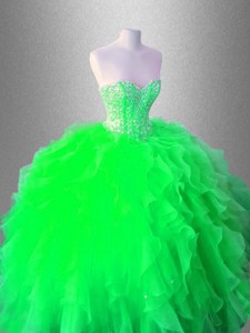 Beaed Latest Quinceanera Gowns With Ruffles