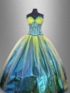 Elegant Sweetheart Multi Color Quinceanera Dress With Beading