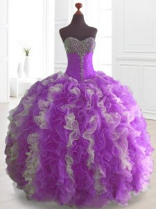 Elegant Multi Color Sweet 16 Dress With Beading And Ruffles