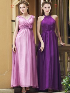 Exclusive Empire Chiffon Ankle Length Bridesmaid Dress with Ruching
