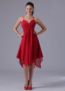 Spaghetti Straps Wine Red Asymmetrical Empire Homecoming Dress In Avon Connecticut
