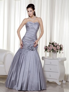 Grey Sweetheart Floor-length Taffeta S Evening Dress