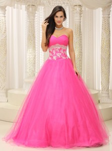 Quinceanera Dress With Sweetheart And Appliques Decorate Waist Tulle In California