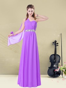 Cheap Empire One Shoulder Ruching Bridesmaid Dress For Fall