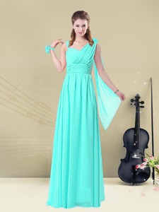 Low Price Floor Length Bridesmaid Dress In Apple Green