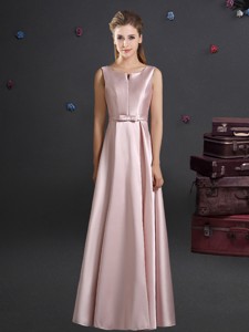 Comfortable Straps Bowknot Bridesmaid Dress in Pink for 2017