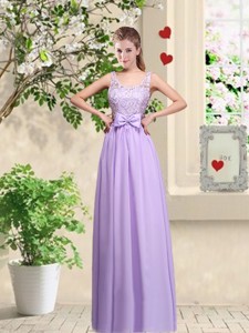 Beautiful Scoop Bridesmaid Dress With Lace And Bowknot