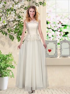 Perfect Champagne Bridesmaid Dress With Appliques And Lace