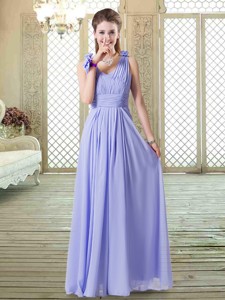 Romantic Empire Straps Bridesmaid Dress In Lavender