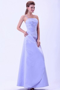 Spaghetti Straps Lilac Bridemaid Dress Satin