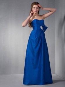 Royal Blue Taffeta Sweetheart Bridesmaid Dress With Appliques