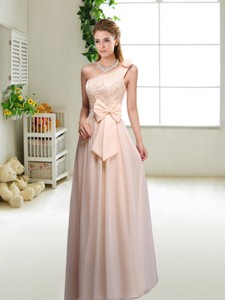 Discount One Shoulder Bridesmaid Dress In Champagne