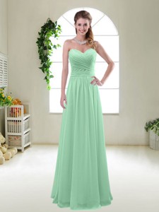 Comfortable Sweetheart Apple Green Bridesmaid Dress With Ruching