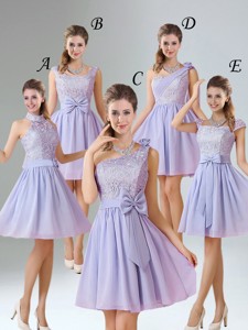 Spring A Line Mini Length Bridesmaid Dress In Lavender