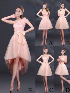 Lace Up Organza Bridesmaid Dress With A Line