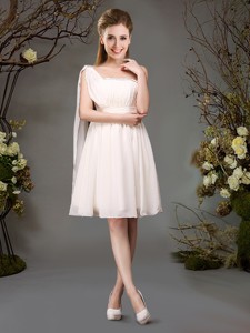 New Arrivals Empire Champagne Dama Dress with Beading and Ruching
