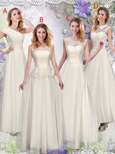 Feminine Champagne Laced Bridesmaid Dress With Appliques