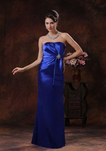 Royal Blue Mermaid Evening Dress Clearance With Strapless Beaded Decorate