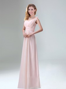 Beautiful Chiffon Bridesmaid Dress In Light Pink