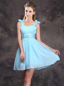 Affordable Straps Empire Dama Dress with Ruching and Bowknot