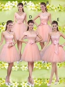 Suitable A Line Hand Made Flowers Bridesmaid Dress With Appliques