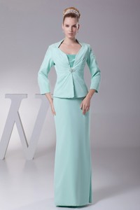Apple Green Chiffon Mother Of The Bride Dress New Style Custom Made