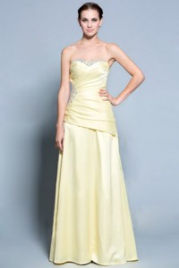 Wonderful Column Sweetheart Prom Dress With Beading In Light Yellow