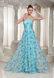 Empire Printing Prom Dress For Formal With Sweetheart Floor-length