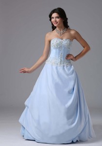 Light Blue Sweetheart And Appliques Bodice Prom Dress In Alaska