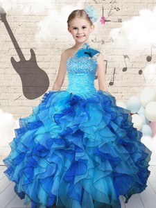 Elegant Beading And Ruffles Little Girl Pageant Dress In Multi Color