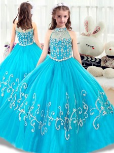 Cheap Beading Mini Quinceanera Gowns with High Neck 