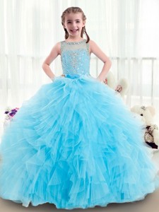 Beautiful Ruffles and Beading Mini Quinceanera Gowns with Bateau 