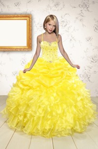 Beand New Beading And Ruffles Flower Girl Dress In Yellow