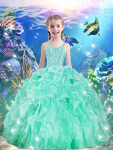 Beautiful Ball Gowns Straps Little Girl Pageant Dress With Beading