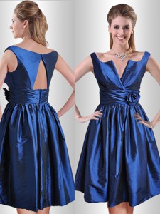Exquisite Open Back Hand Crafted Flower Mother Of The Bride Dress In Royal Blue