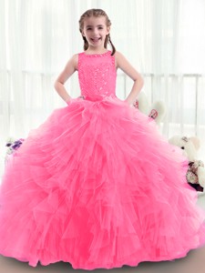 Latest Bateau Mini Quinceanera Gowns with Ruffles and Beading 