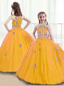 Wonderful High Neck Mini Quinceanera Dress With Beading And Appliques