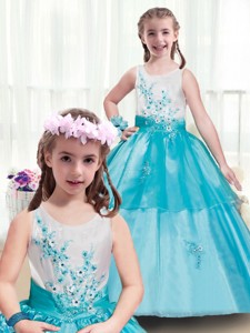 Lovely Appliques Scoop Mini Quinceanera Dress In Multi Color