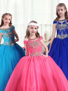 Gorgeous Off The Shoulder Little Girl Pageant Dress With Beading