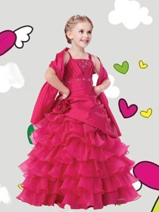 Gorgeous Straps Little Girl Pageant Dress With Ruffled Layers