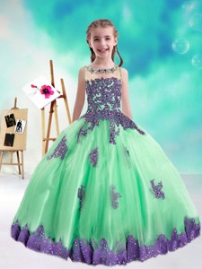 Sweet Multi Color Little Girl Pageant Dress With Appliques And Beading