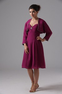 Sweetheart Burgundy Mother Of The Bride Dress Chiffon In Capitola California With Knee-length