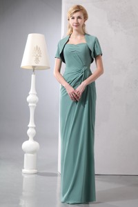 Green Column Sweetheart Floor-length Chiffon Sequins Mother Of The Bride Dress