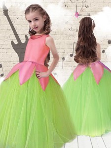 Cheap Scoop Ball Gown Multi Color Flower Girl Dress
